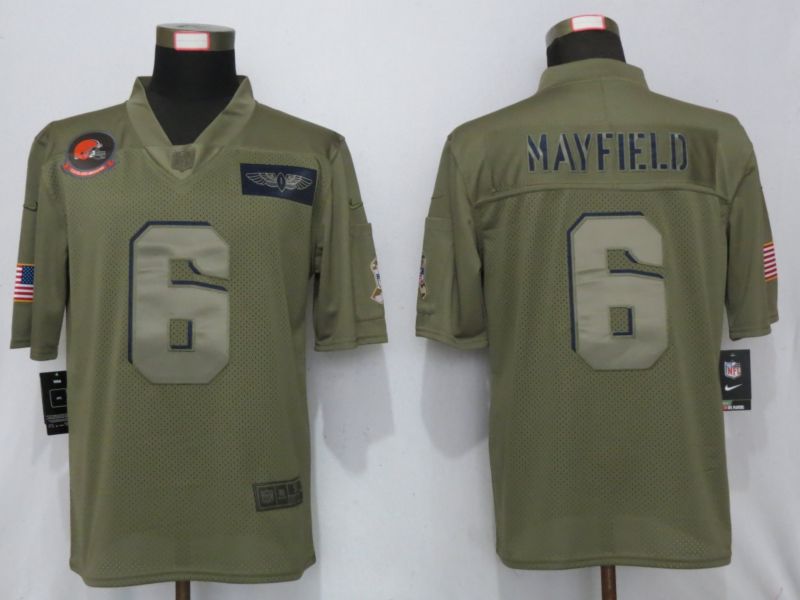 Men Cleveland Browns #6 Mayfield Nike Camo 2019 Salute to Service Limited NFL Jerseys->green bay packers->NFL Jersey